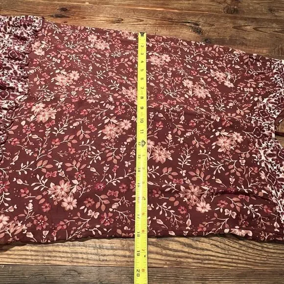 Knox Rose Maxi Dress Tiered Floral Print Mixed Print Strappy Burgundy XS Prairie - Picture 14 of 14